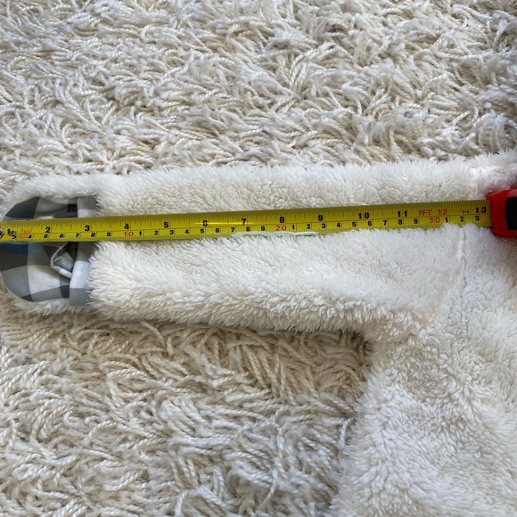 Indigo sherpa baby overall w/ attached mittens - Picture 5 of 5